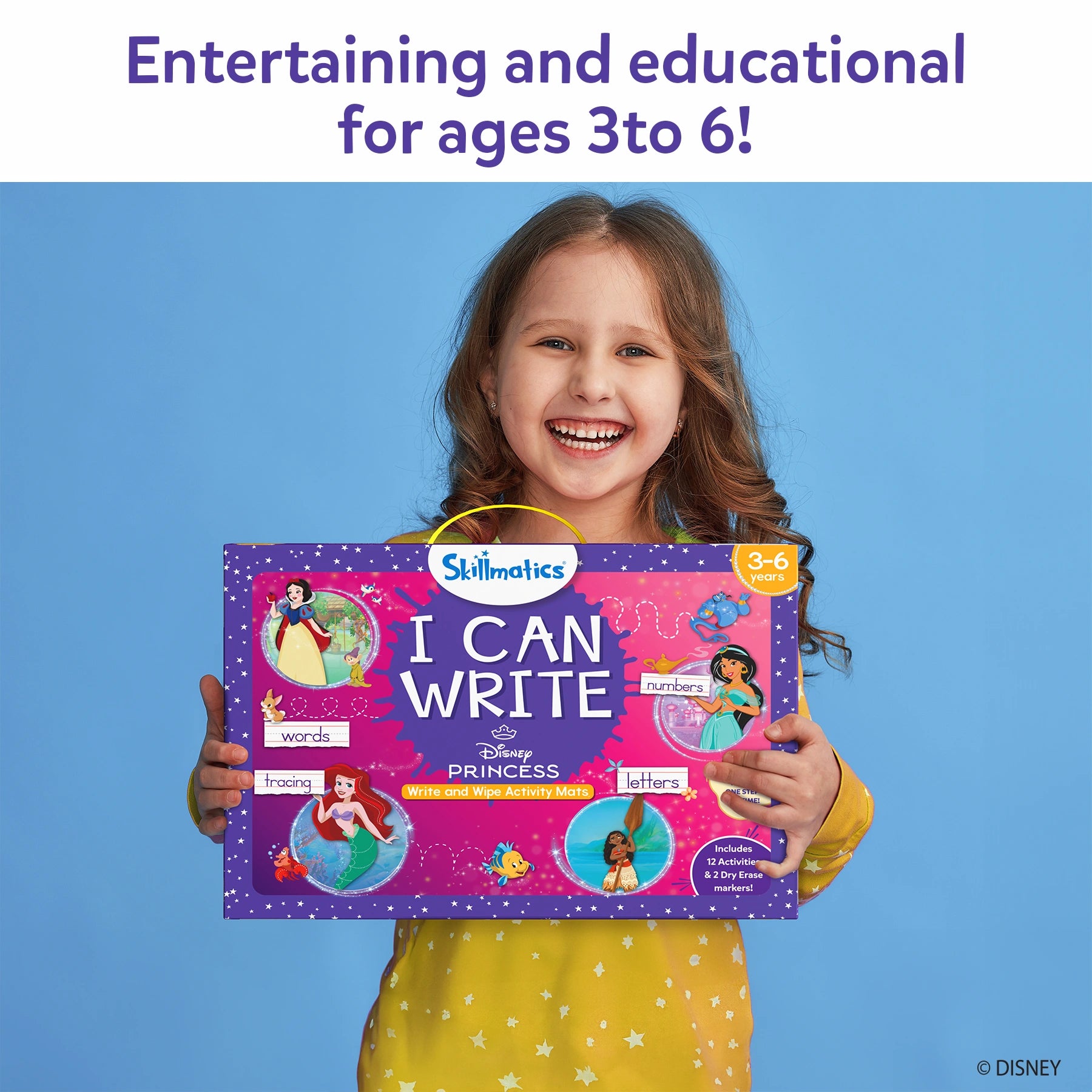 Skillmatics I Can Write Disney Princess schede cancellabili 3-6 anni