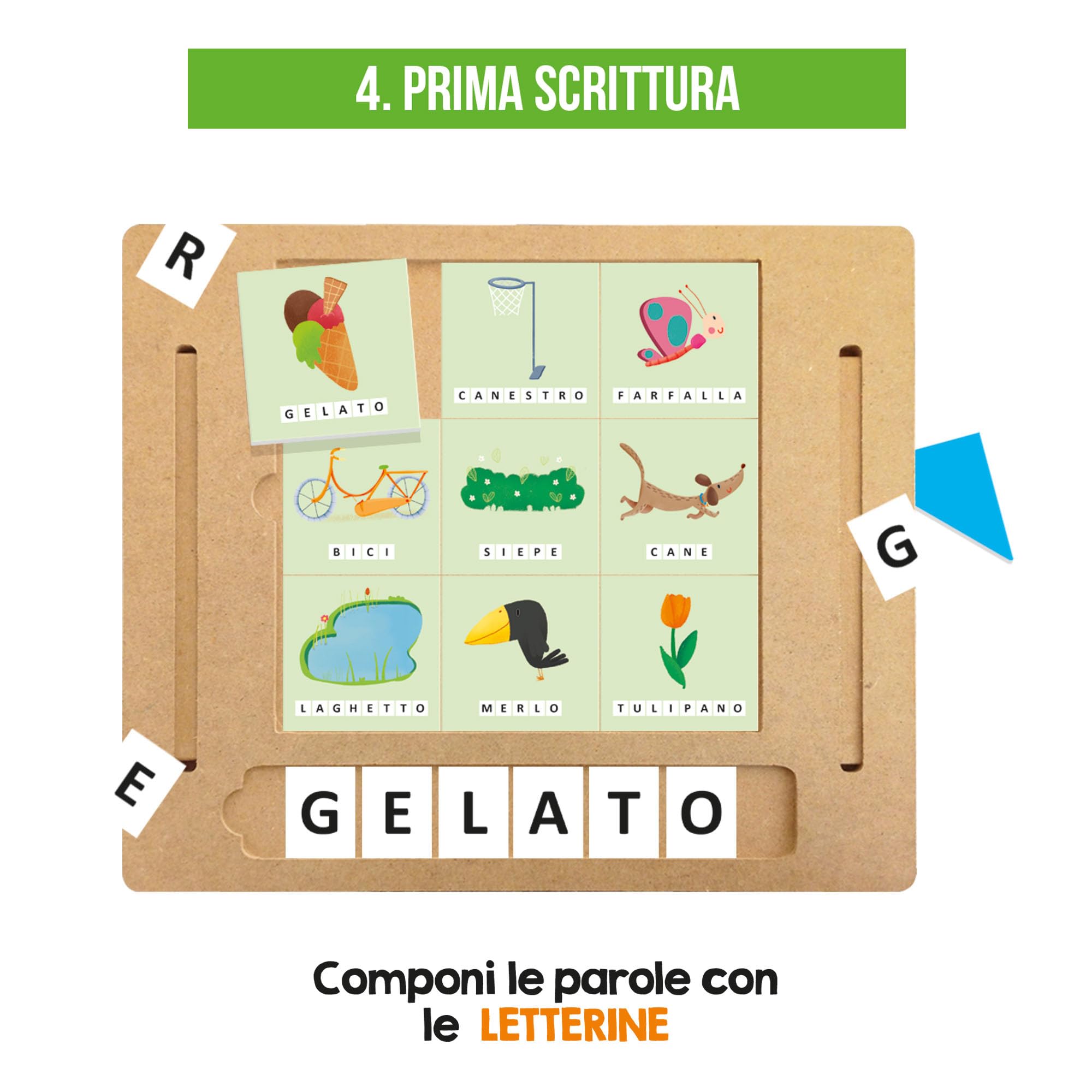 Headu Banchetto Legno Scuola di Scrittura 3-6 anni