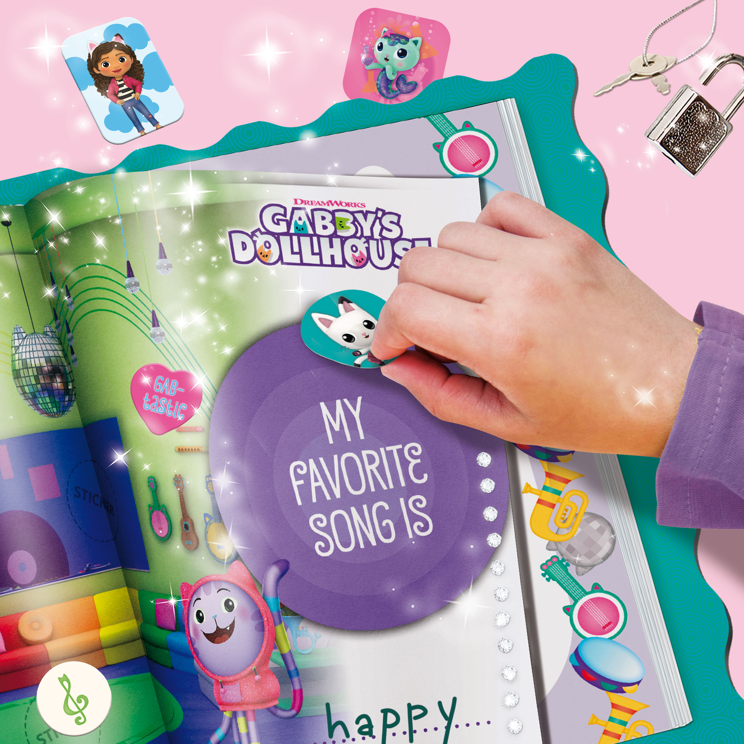 Lisciani Gabby's Dollhouse My Secret Diary diario segreto con lucchetto