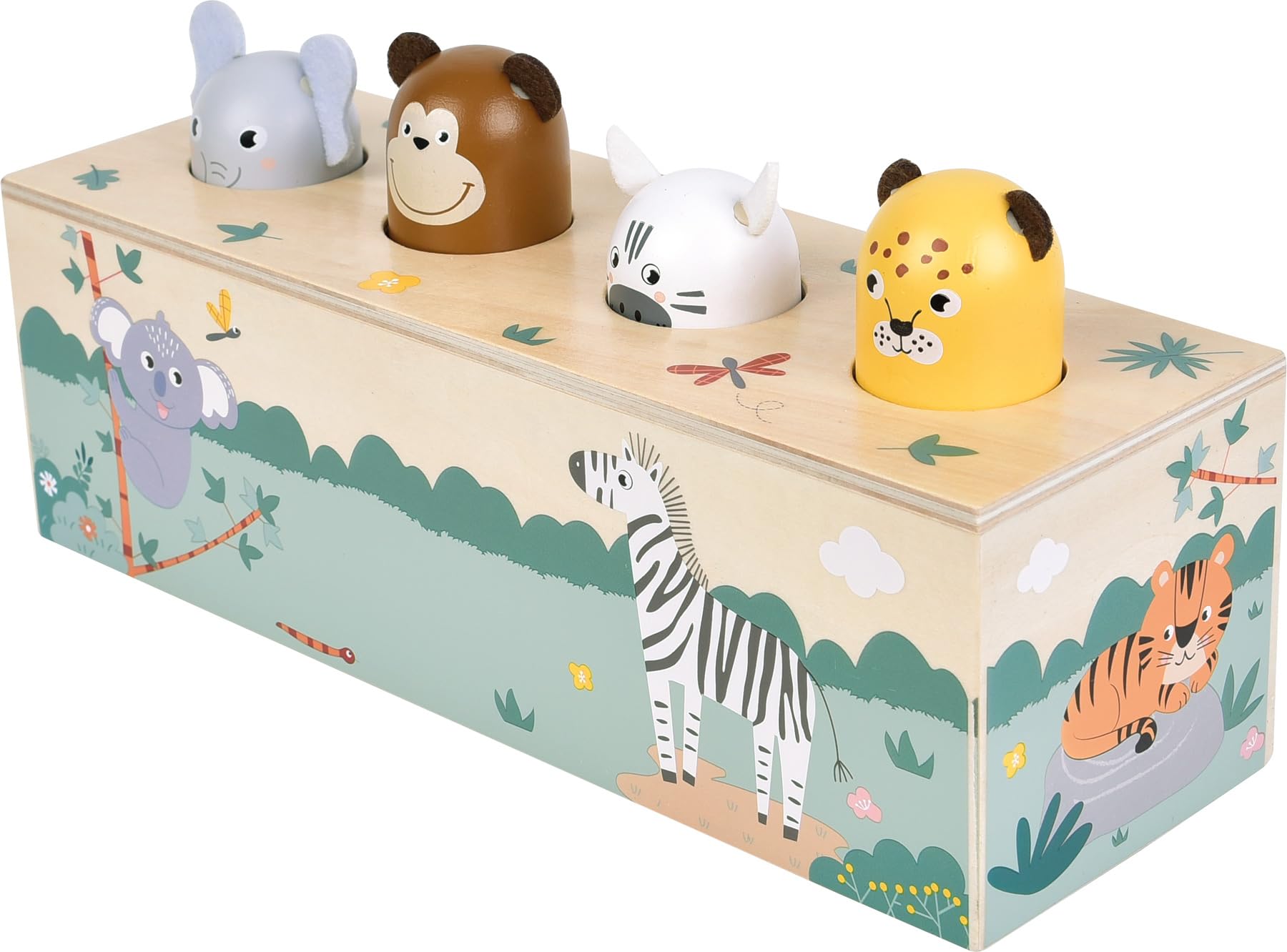 smallfoot Safari 12757 gioco pop-up legno sonoro da 1 anno