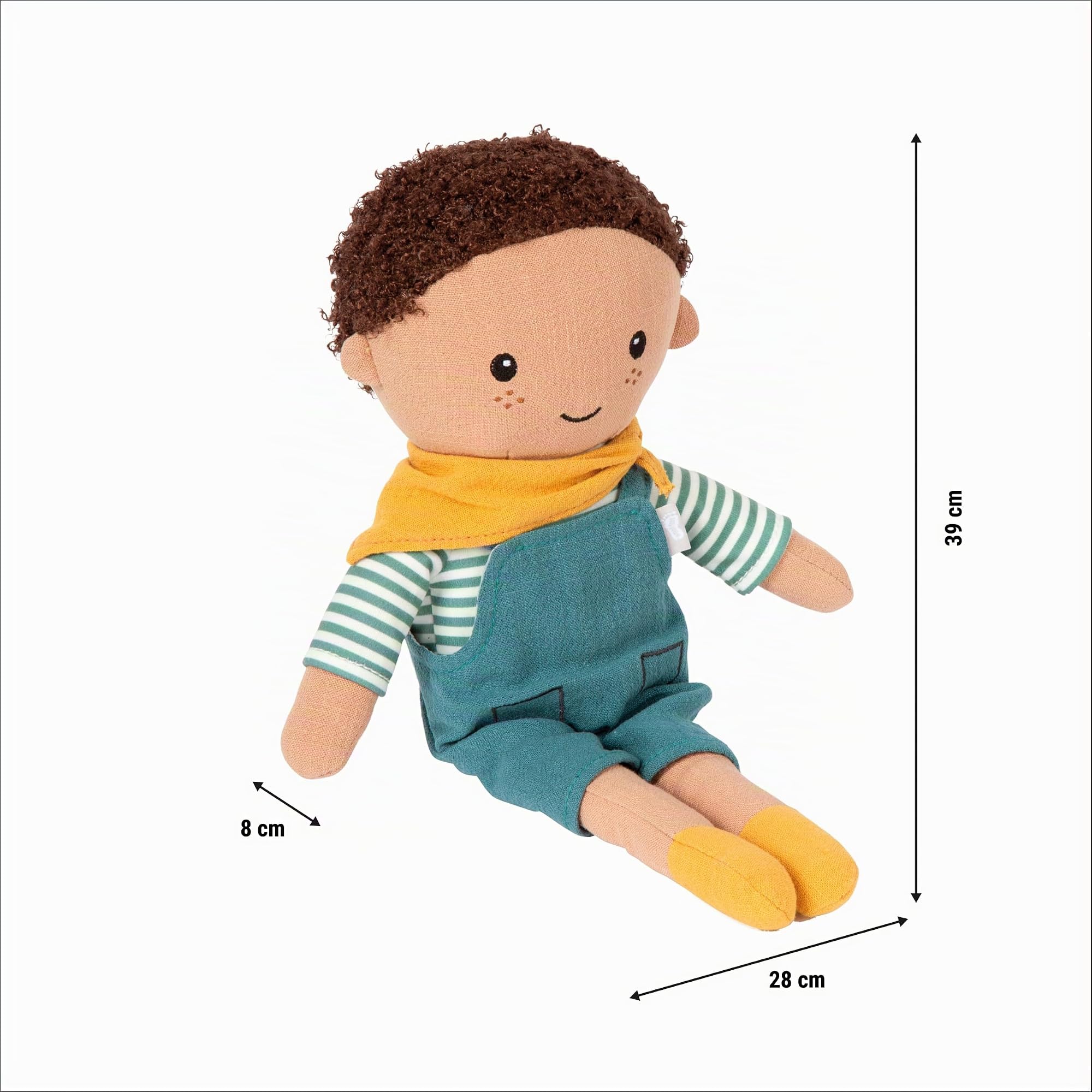 smallfoot Leo bambola stoffa 39 cm salopette lavabile