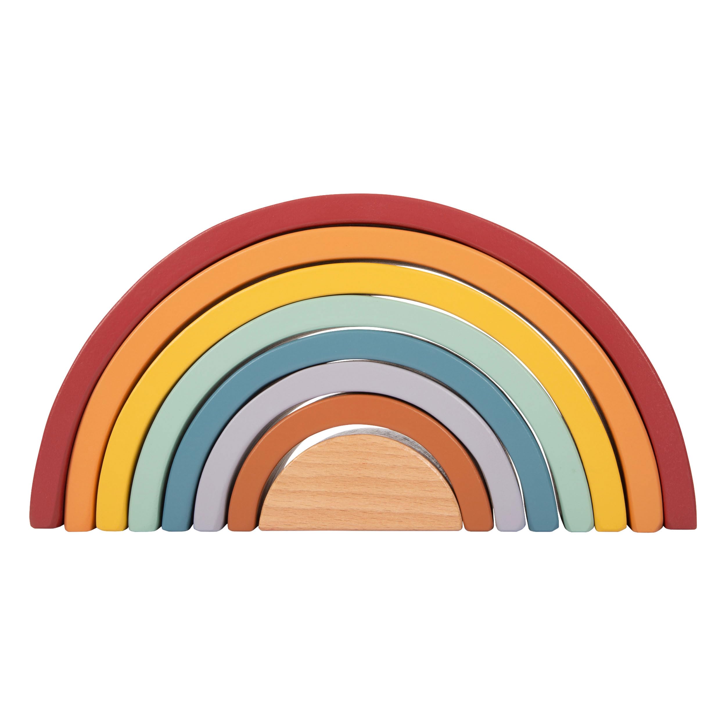 smallfoot 12318 arcobaleno impilabile in legno safari 8 pezzi