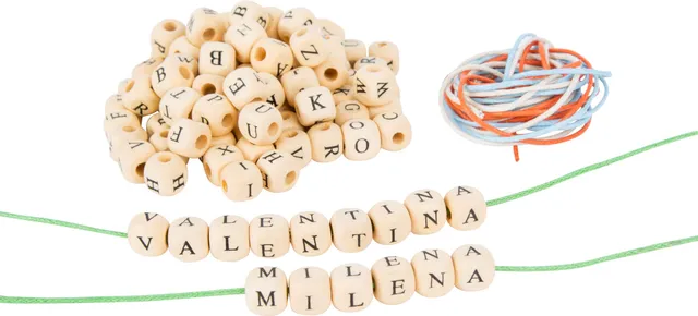 smallfoot 10713 cubi lettere legno 300 pezzi infilare