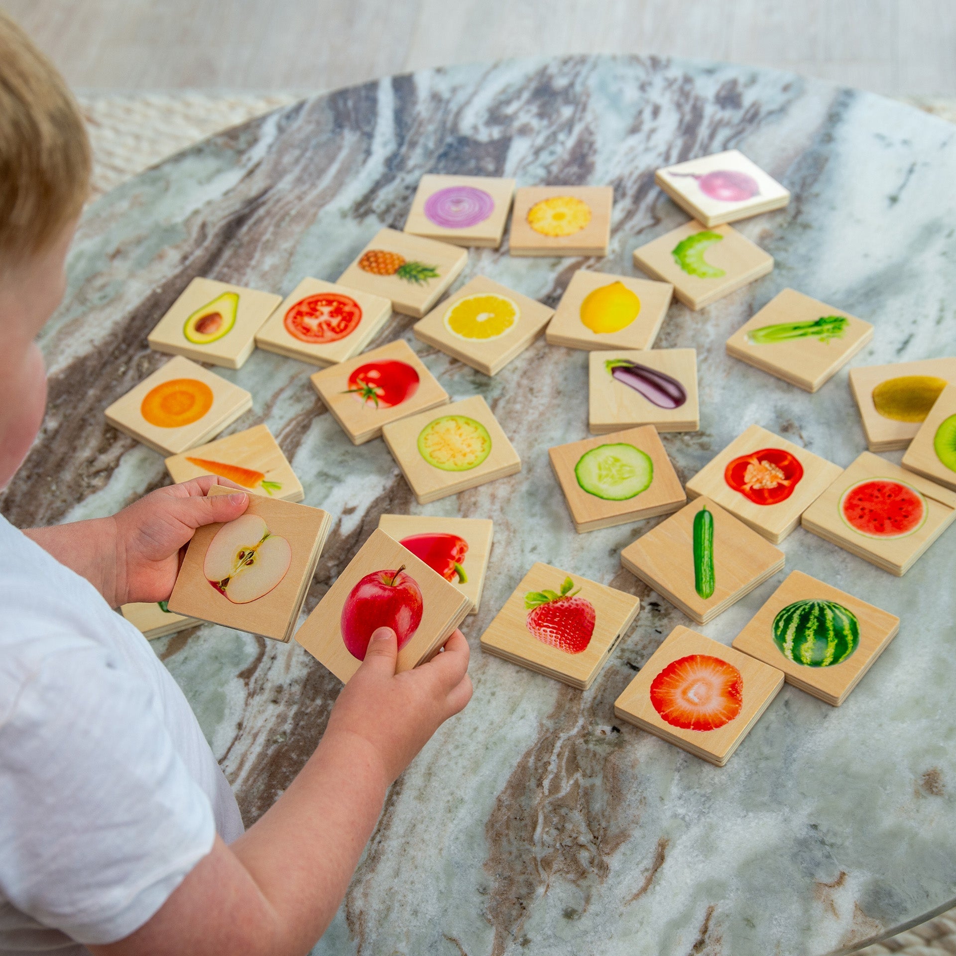 Tickit Memory Frutta e Verdura Legno 28 Tessere