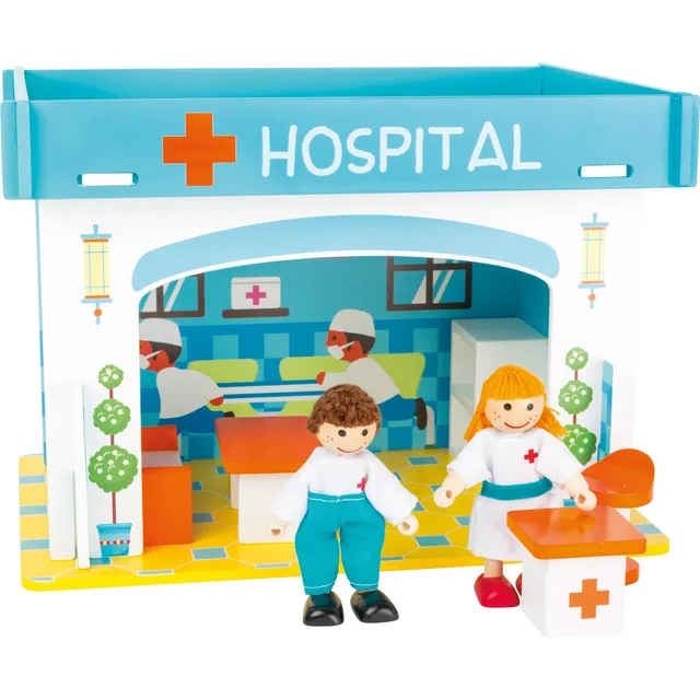 smallfoot 10857 ospedale giocattolo legno con accessori
