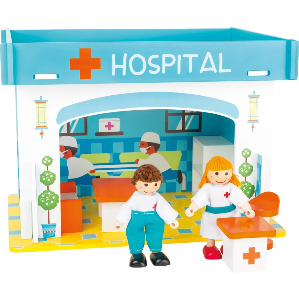 smallfoot 10857 ospedale giocattolo legno con accessori