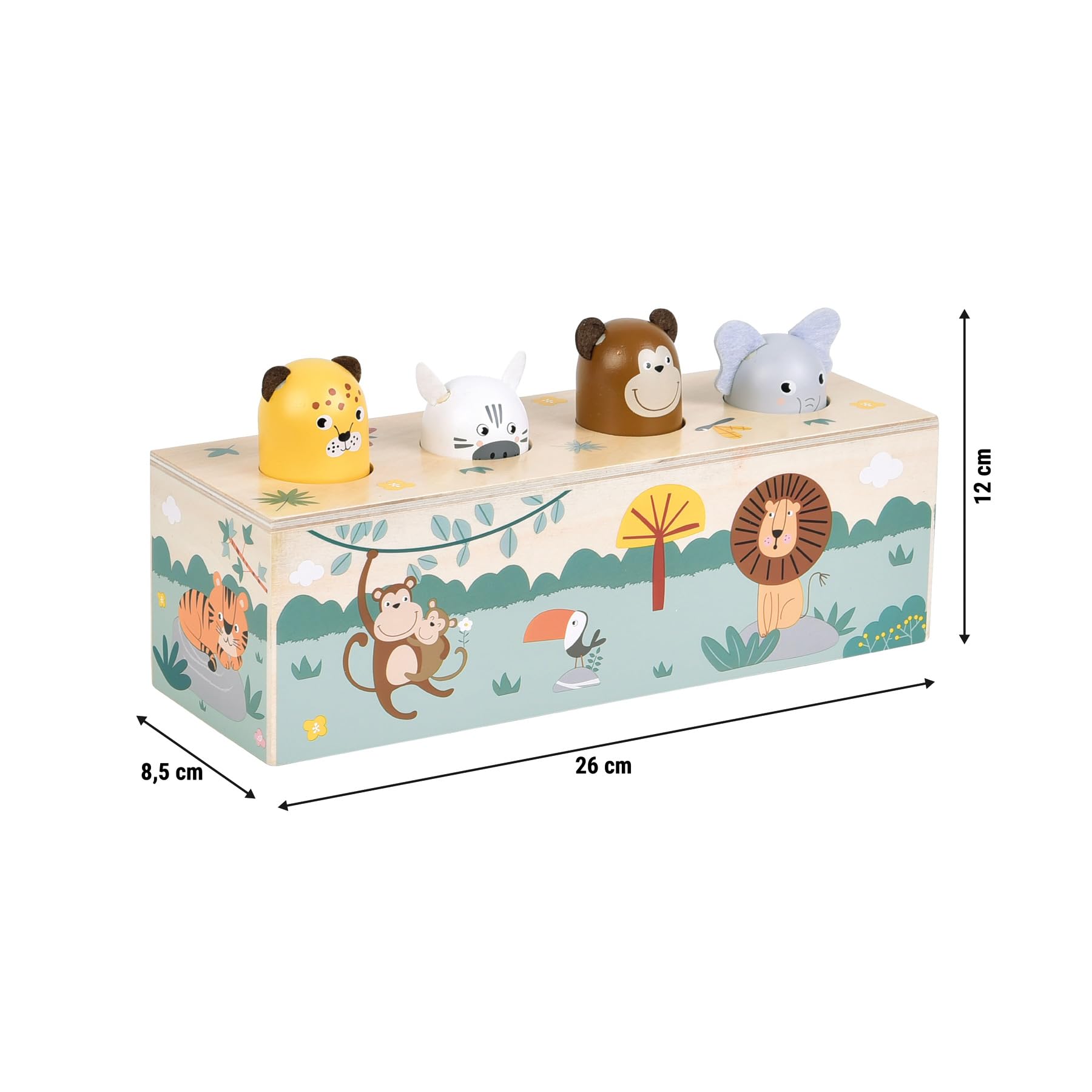 smallfoot Safari 12757 gioco pop-up legno sonoro da 1 anno