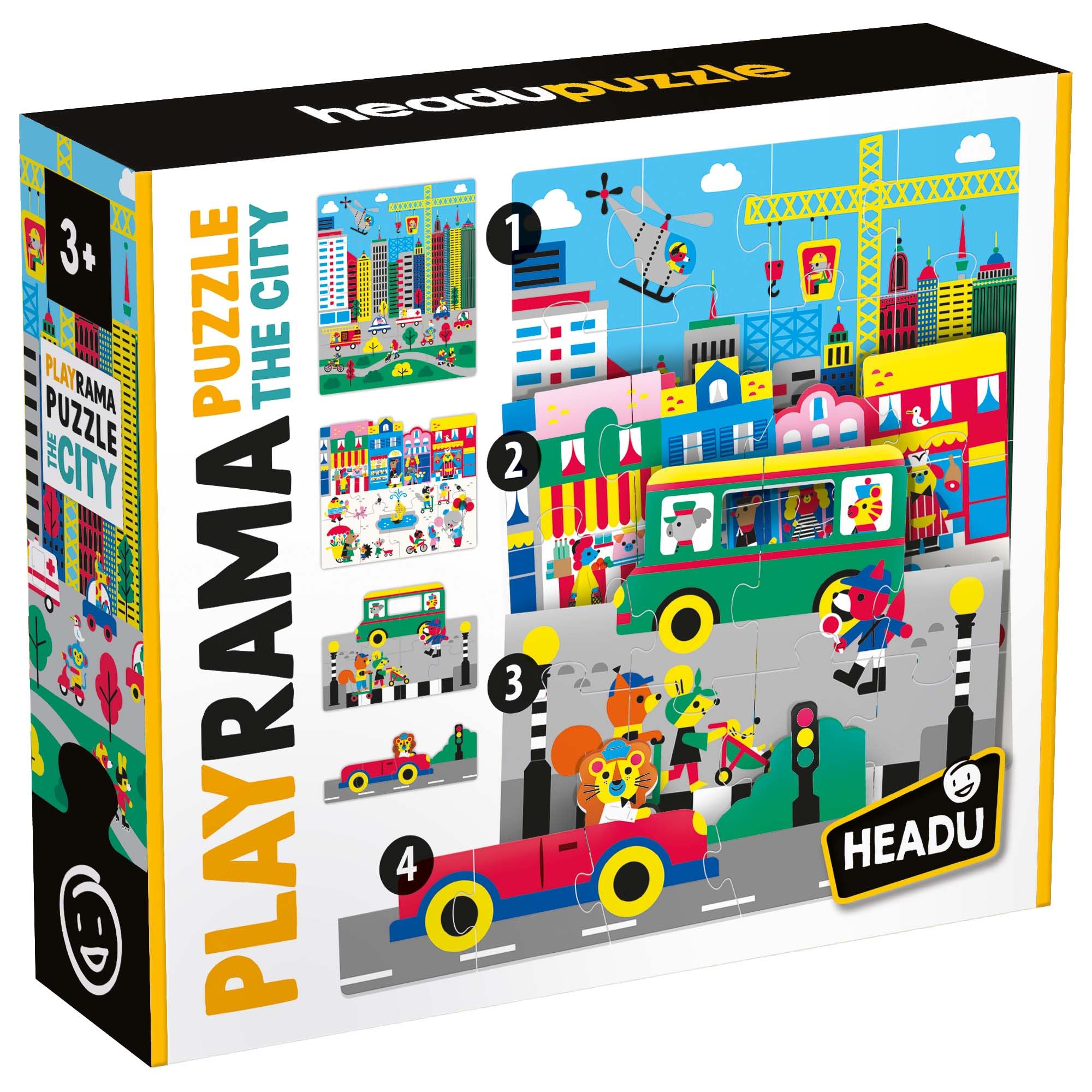 Headu Playrama The City MU55331 puzzle bambini 3-8 anni