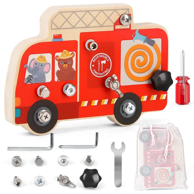 DINORUN Busy Board tavola montessori camion pompieri 3-6 anni