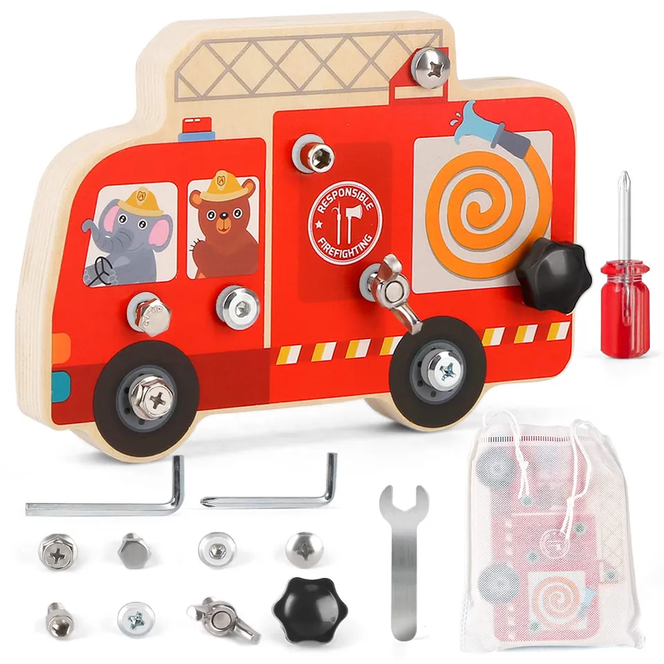 DINORUN Busy Board tavola montessori camion pompieri 3-6 anni