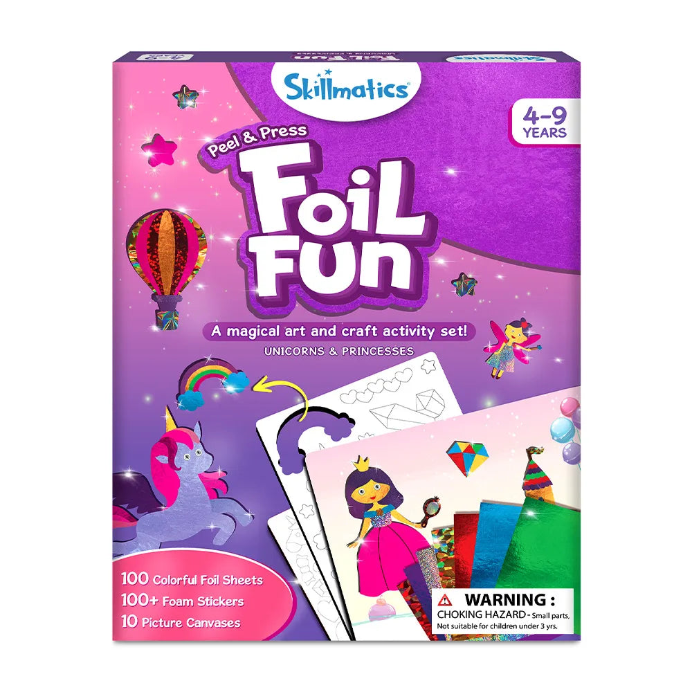 Skillmatics Foil Fun Unicorns Princesses kit 100 pezzi