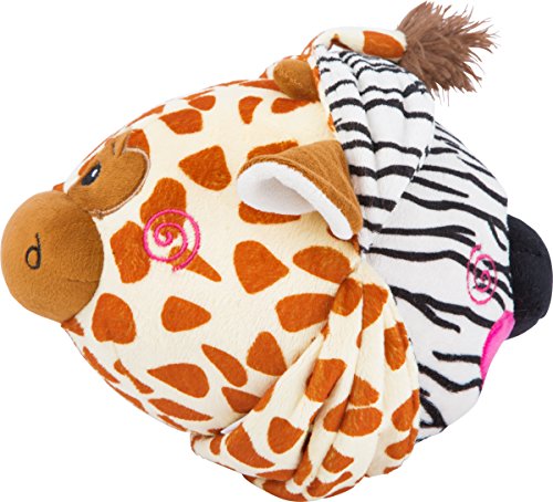 smallfoot 10524 palla di peluche zebra e giraffa morbida