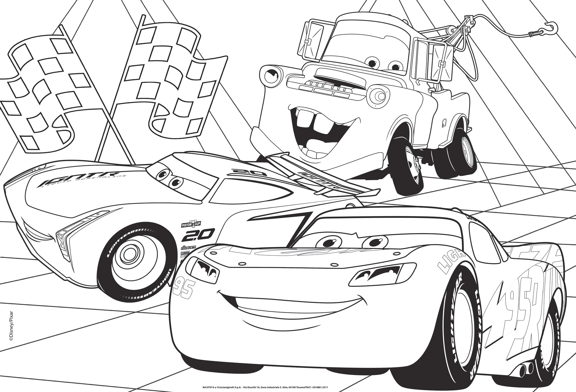 Lisciani Disney Cars Maxifloor puzzle 2x60 pezzi da colorare