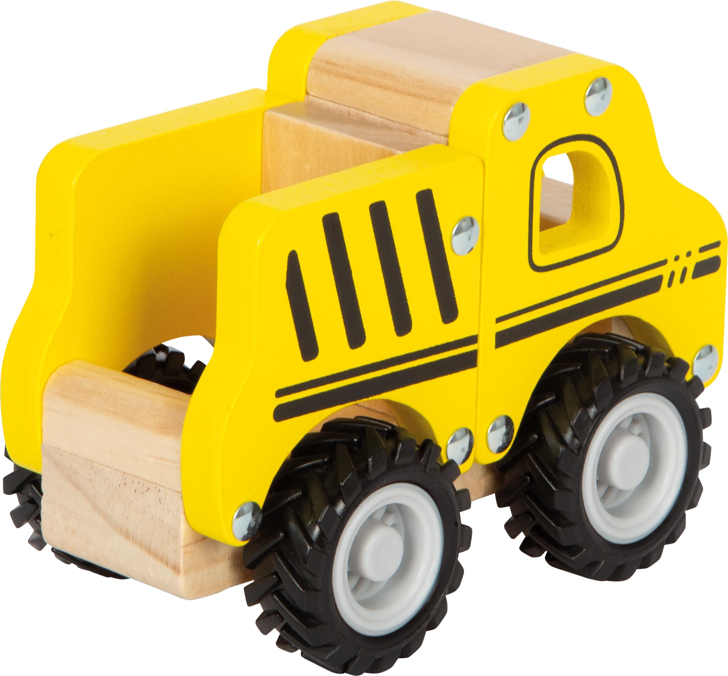 smallfoot camion cantiere legno FSC con ruote gommate
