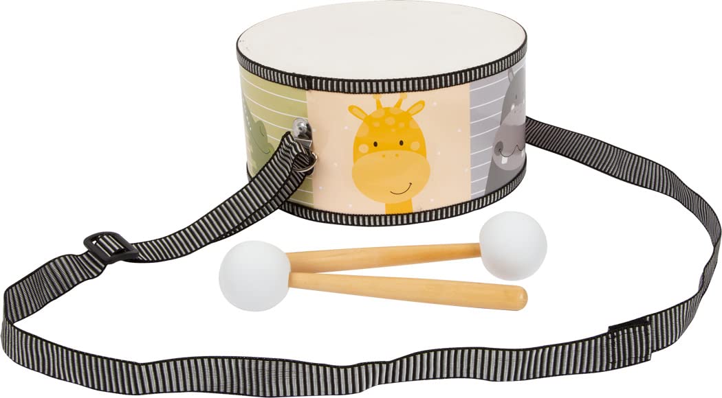 smallfoot 11952 tamburo bambini animali safari legno