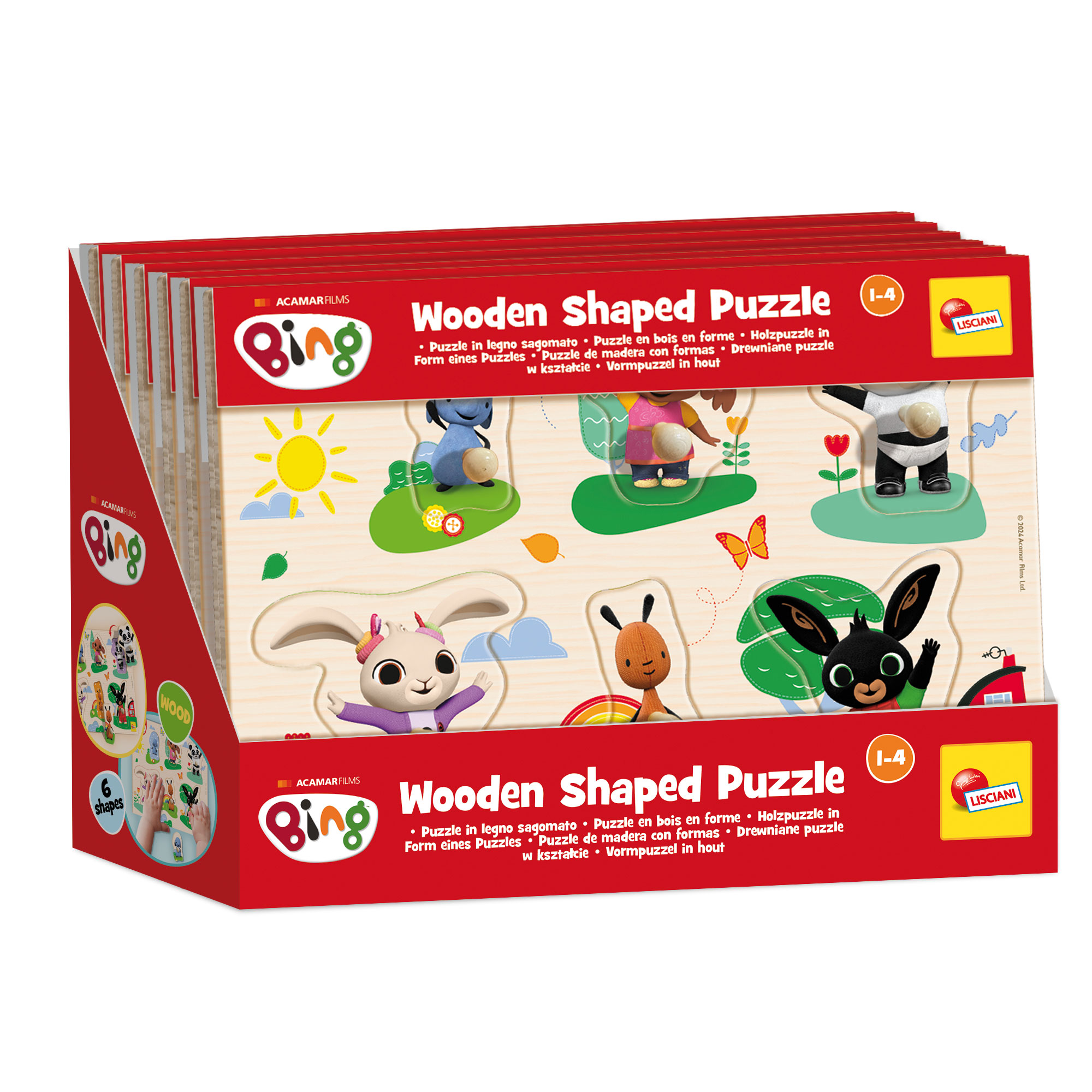 Lisciani Bing puzzle legno sagomato prescolare 6 soggetti
