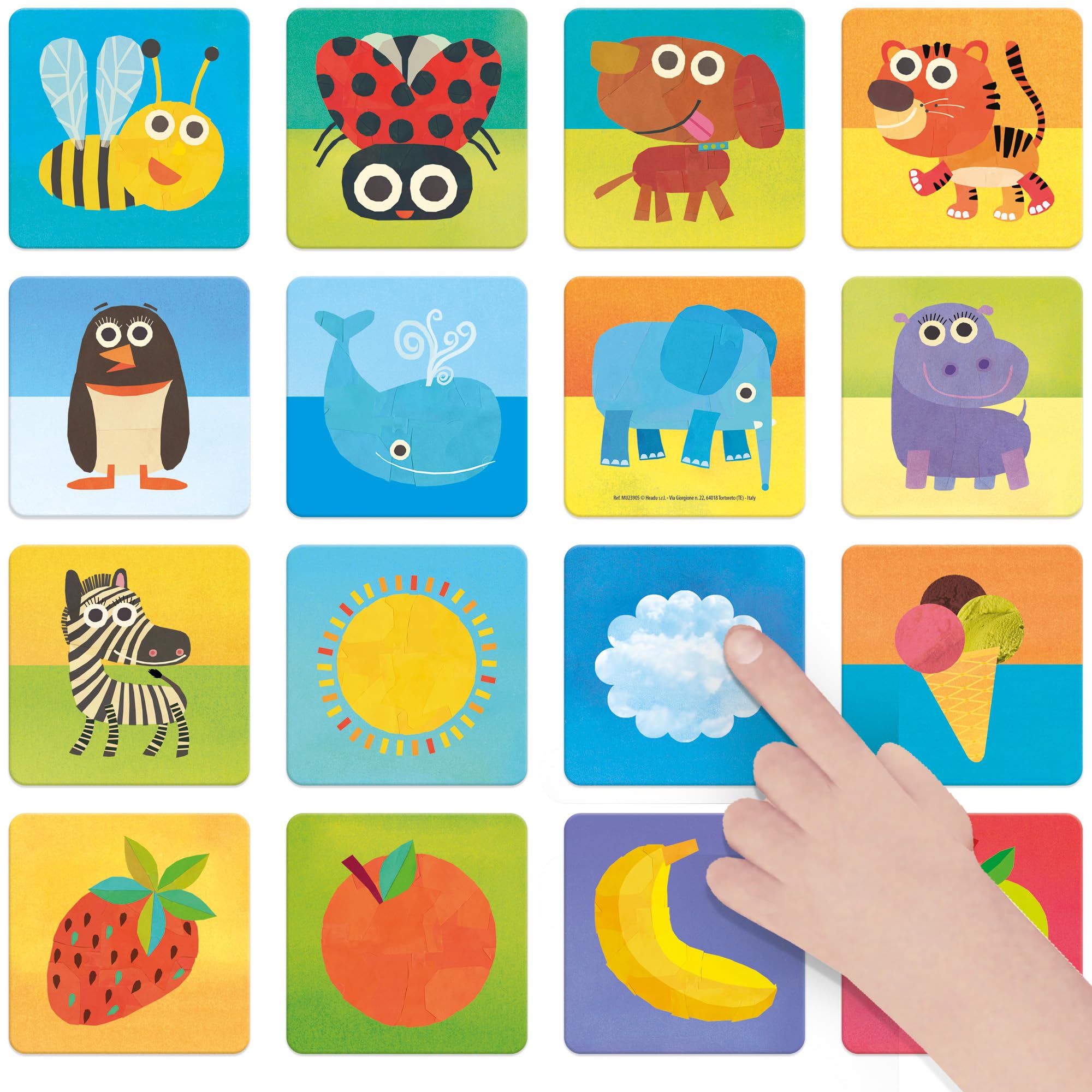 Headu Tactile Baby Memo gioco di memoria 36 tessere 2-4 anni