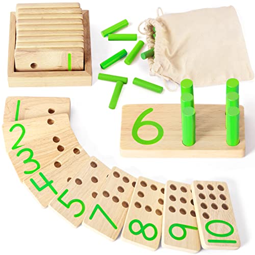DINORUN Montessori bastoncini conteggio in legno numeri