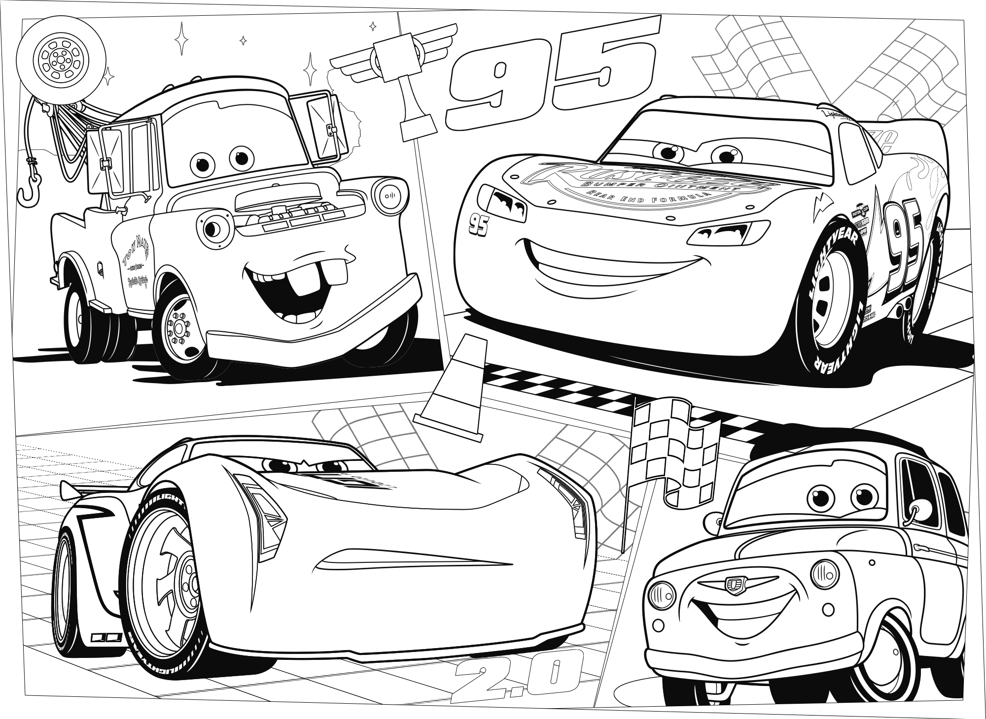Lisciani Disney Maxi Floor 60 Cars 3 puzzle double-face da colorare