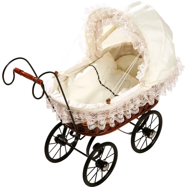 smallfoot 8755 Stile Antico carrozzina bambole legno rattan