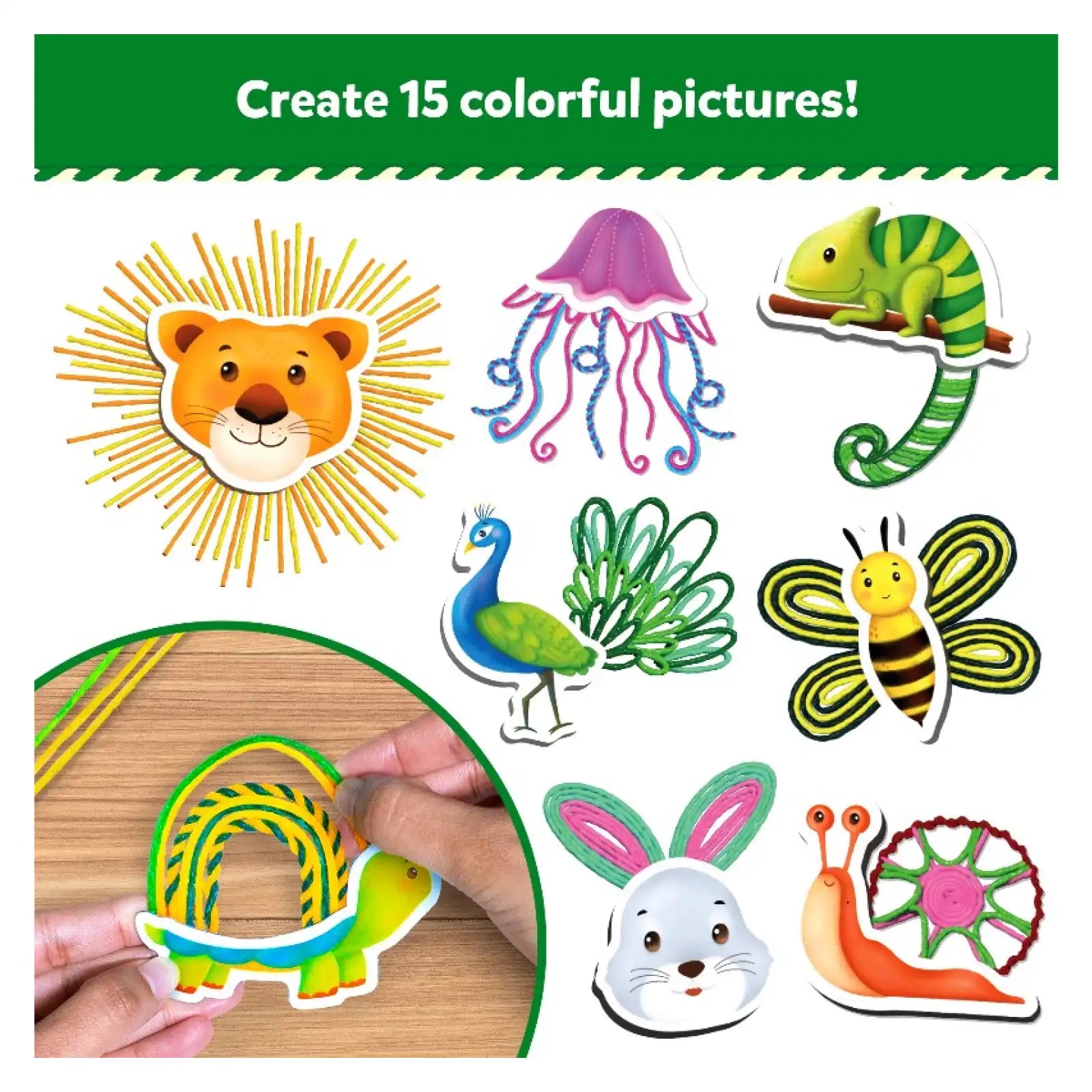 Skillmatics Waxy Window Art Amazing Animals kit creativo 5-12 anni