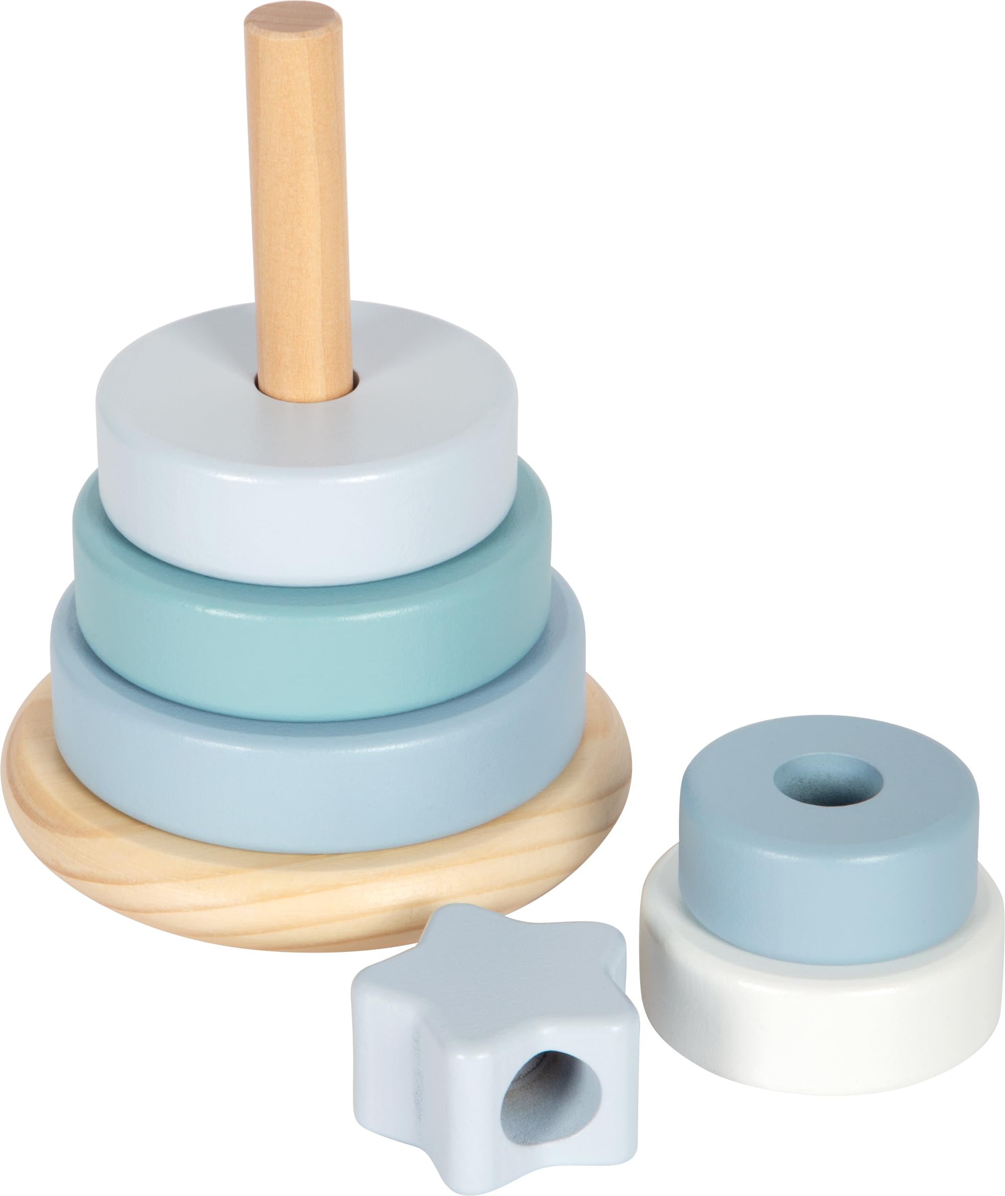 smallfoot Torre a Incastro gioco legno blu 7 pezzi 12 mesi