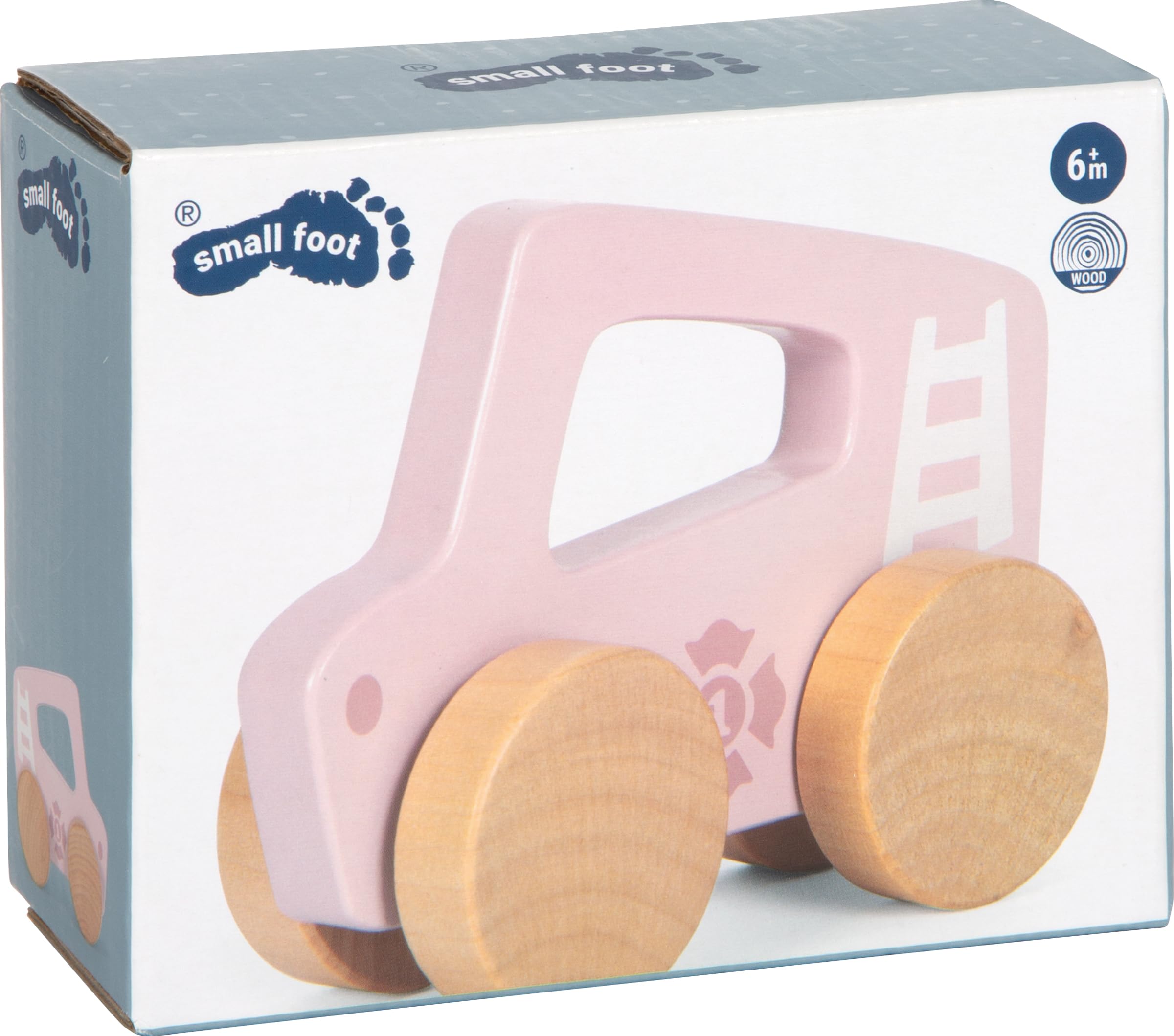 smallfoot 12709 automobilina legno rosa 2 in 1 6 mesi
