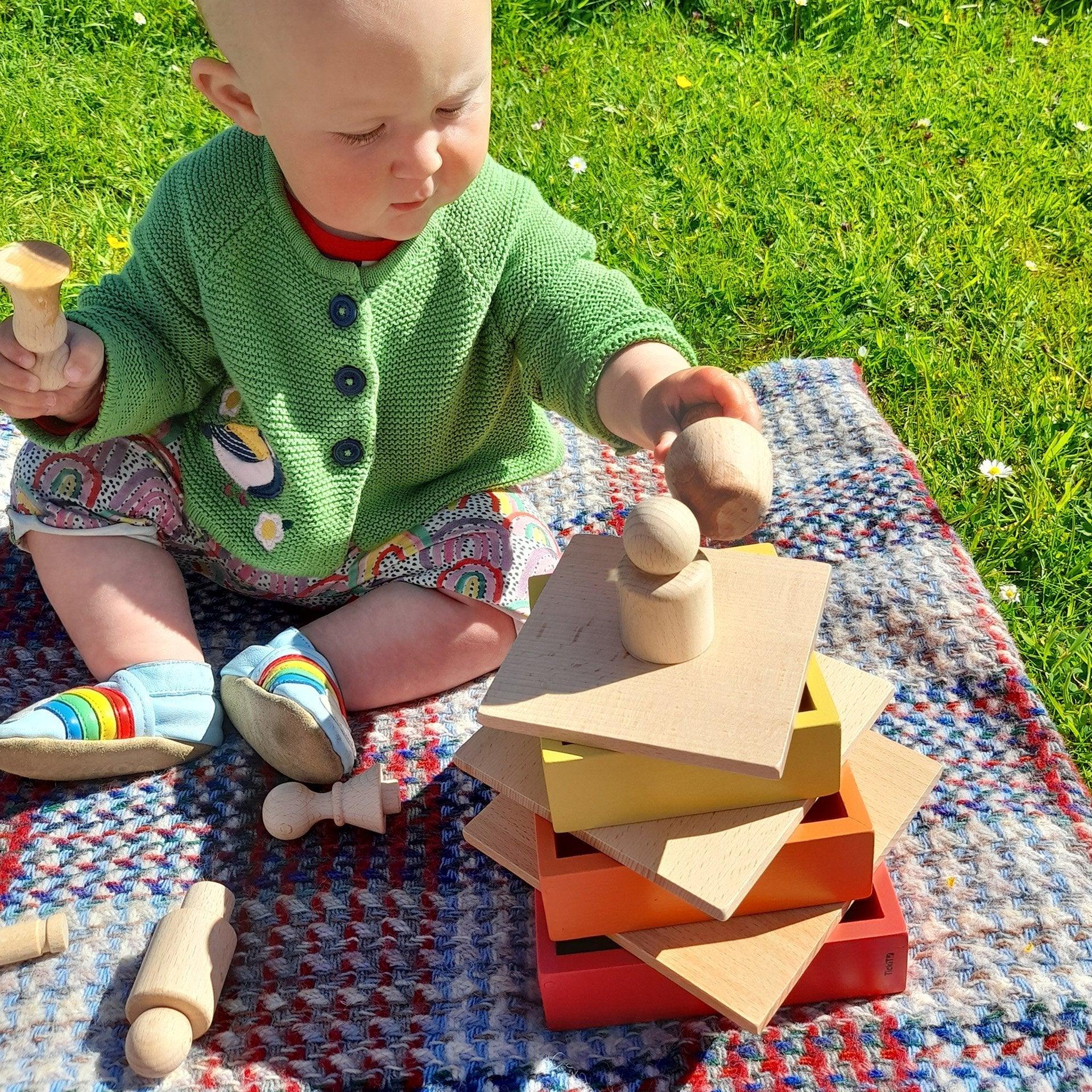 Tickit Rainbow Architect Squares costruzioni legno 7 pezzi impilabili