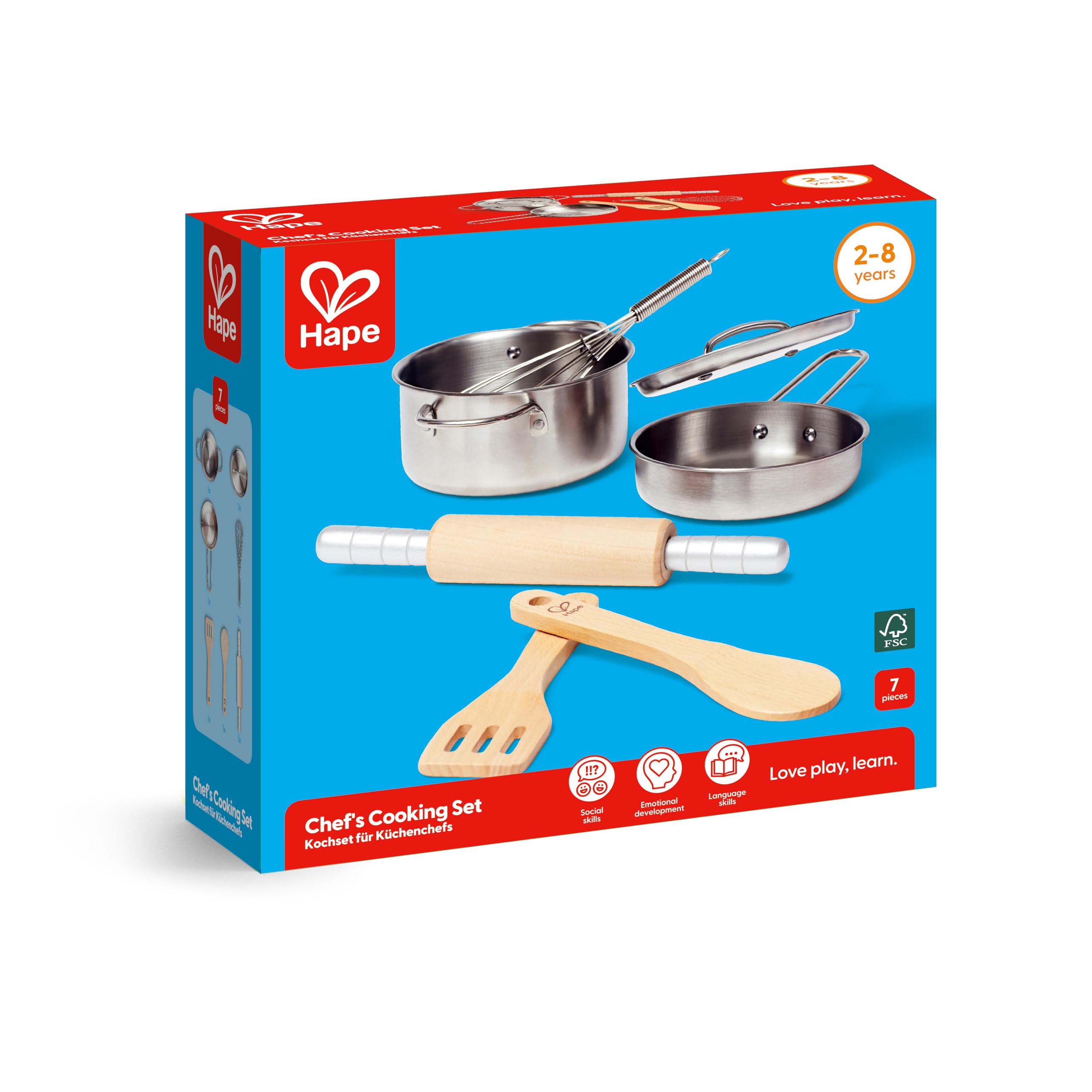 Hape Kit Cucina Gioco Ruolo Legno Metallo 3 Anni