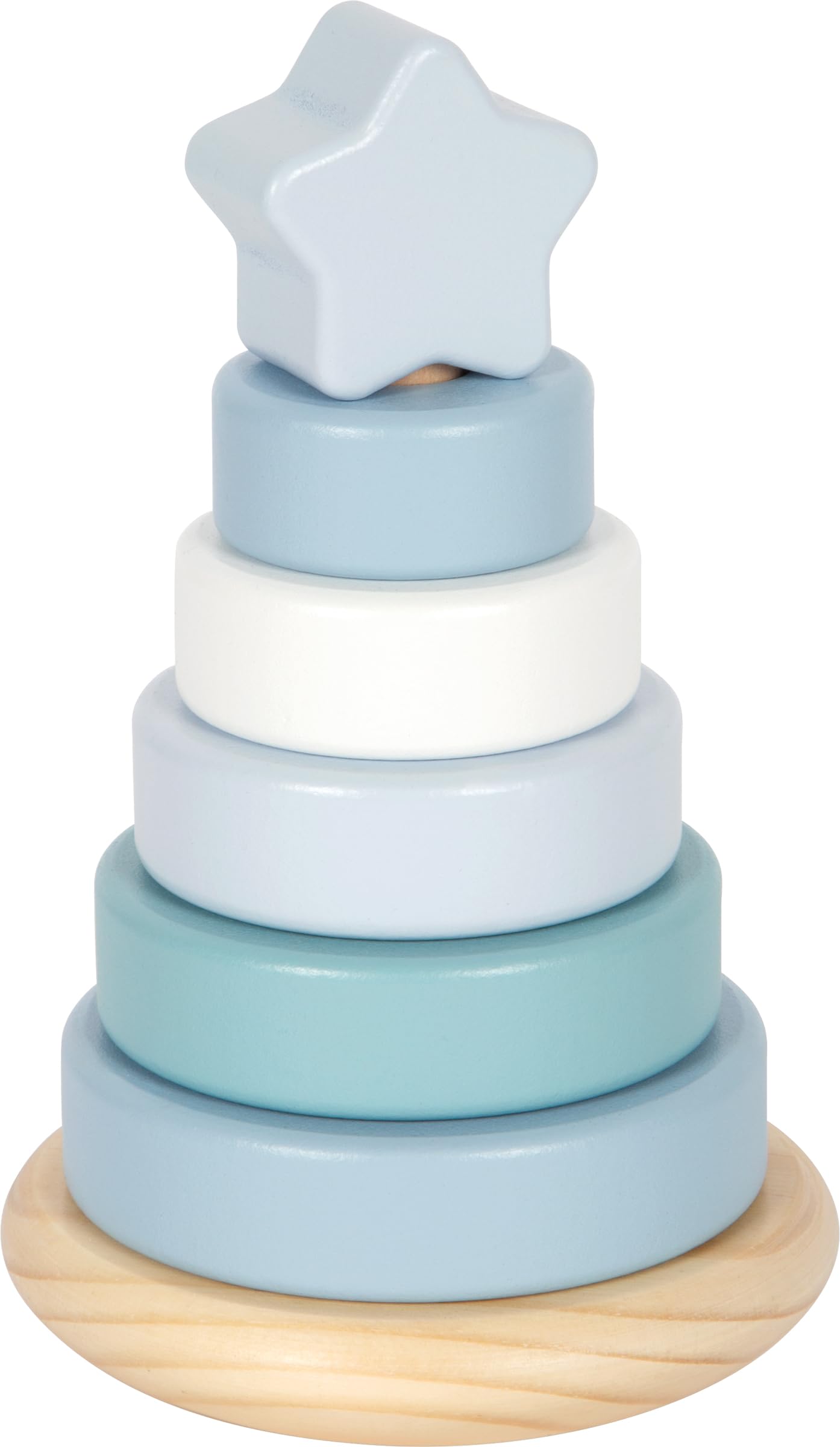 smallfoot Torre a Incastro gioco legno blu 7 pezzi 12 mesi