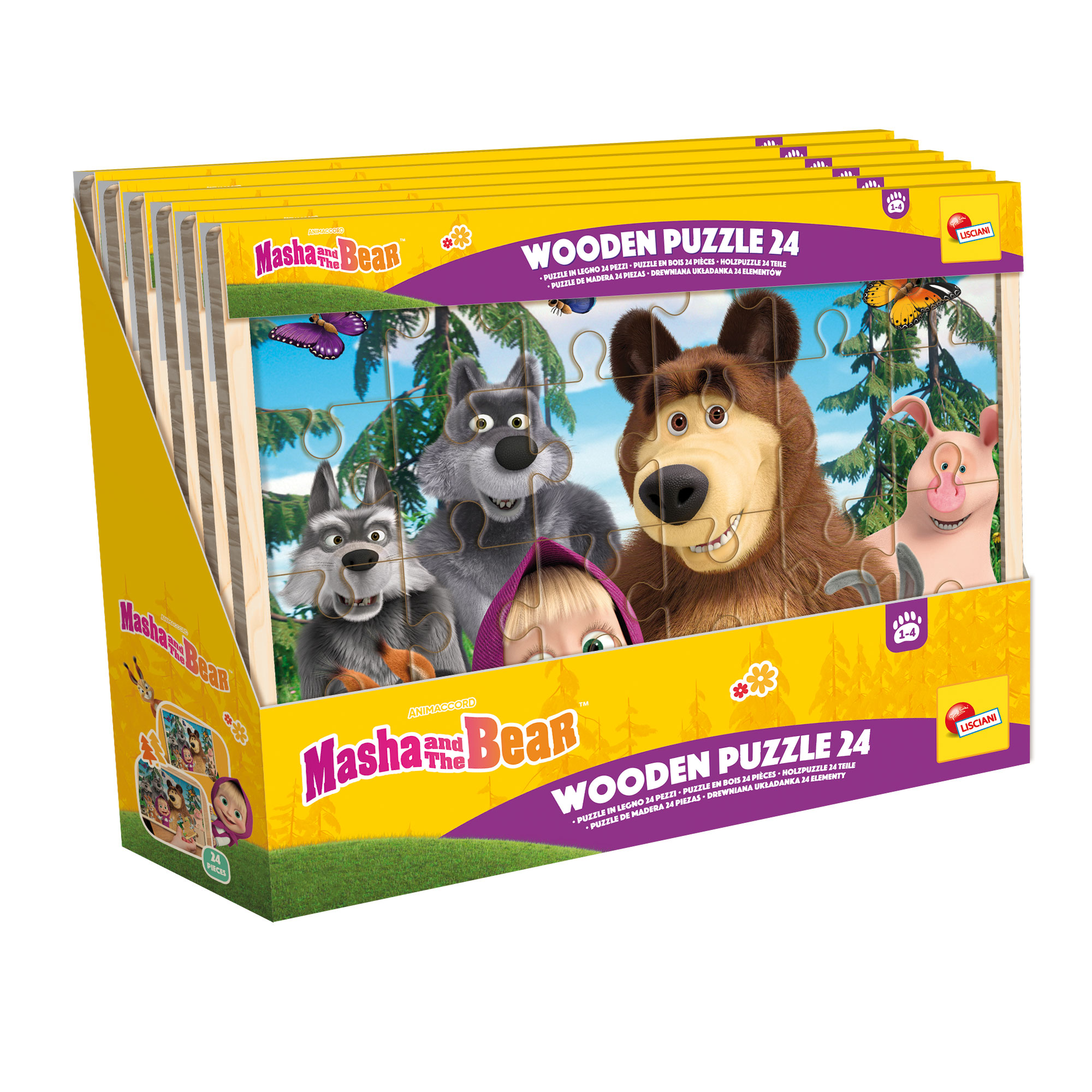 Masha Wooden Puzzle 24 puzzle legno 24 pezzi grandi