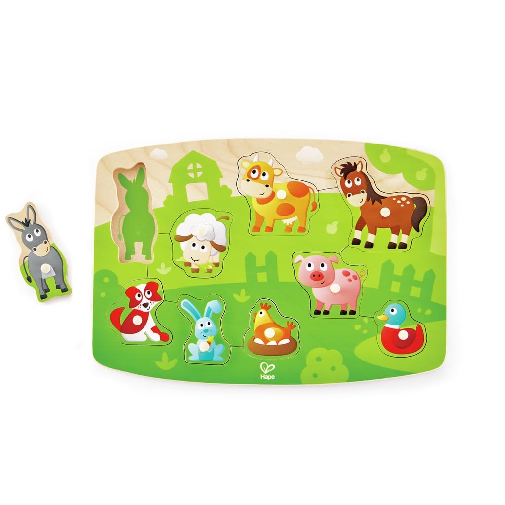 Hape E1407 puzzle in legno cantiere con pomelli 24 mesi+