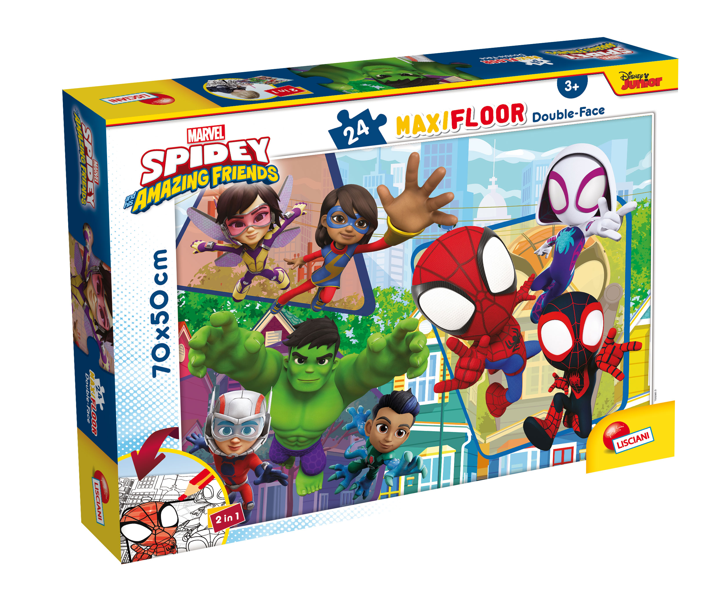 Lisciani Marvel Puzzle Maxi Floor 24 Spidey da colorare