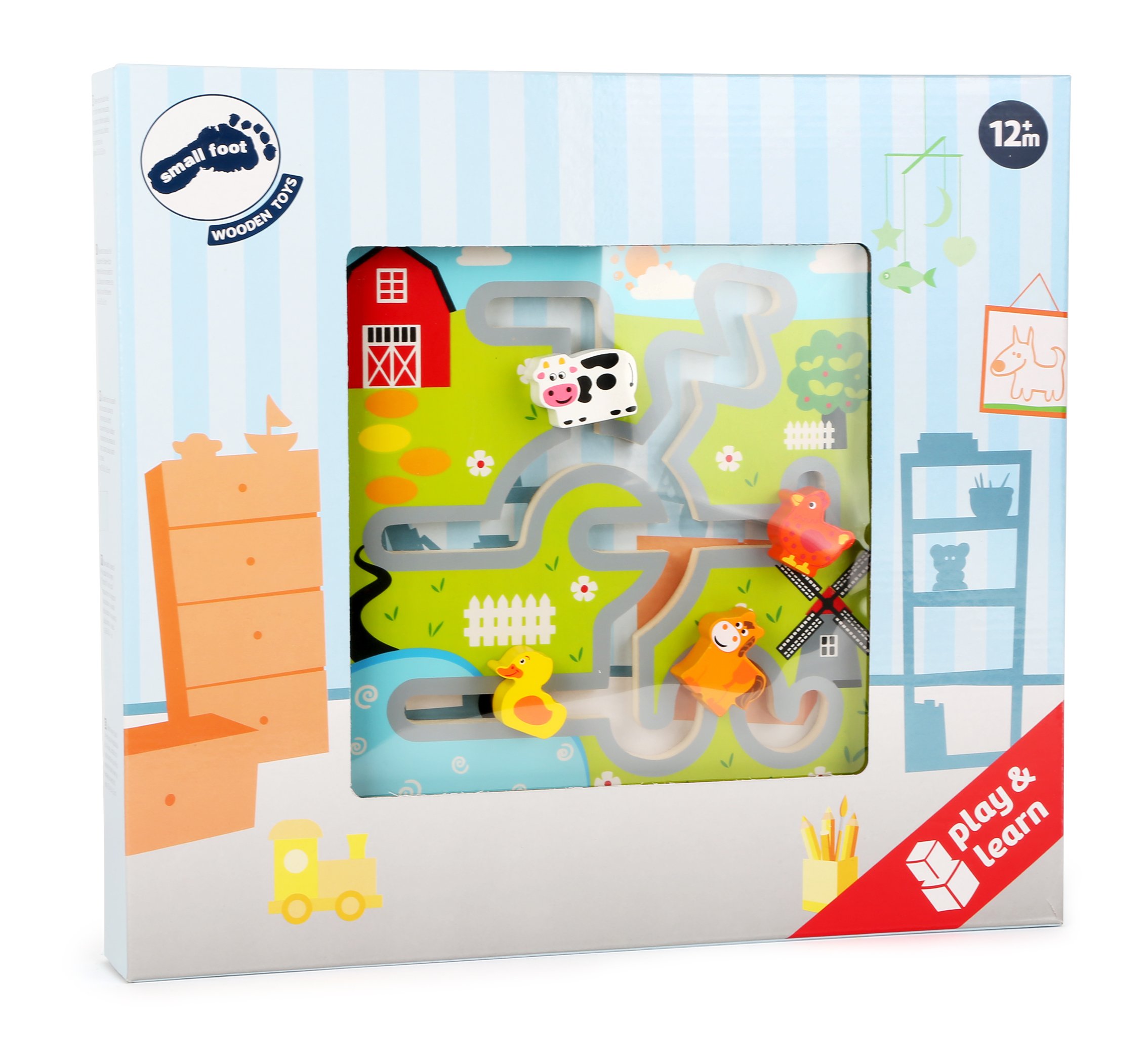 smallfoot 10589 puzzle scorrevole animali in legno