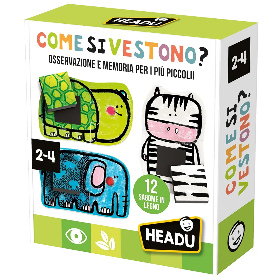 Headu Come si Vestono gioco memoria animali 2-4 anni
