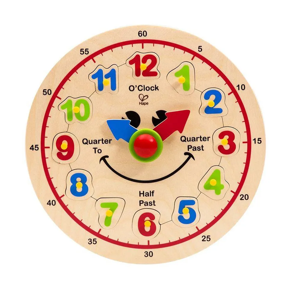 Hape E1600 Happy Hour orologio didattico legno per bambini