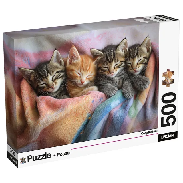 Lisciani Puzzle Poster puzzle 500 pezzi gatti + poster da cornice