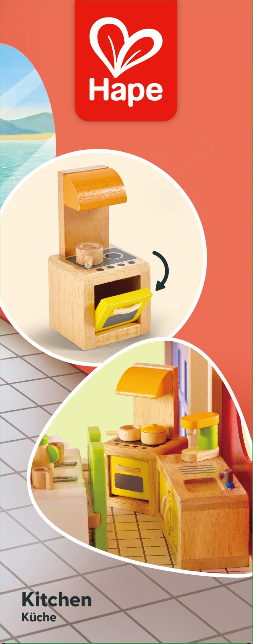 Hape Casa Bambole Cucina Mobili Legno con Accessori
