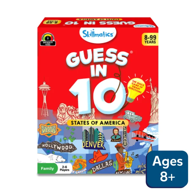 Skillmatics Guess in 10 States of America gioco carte
