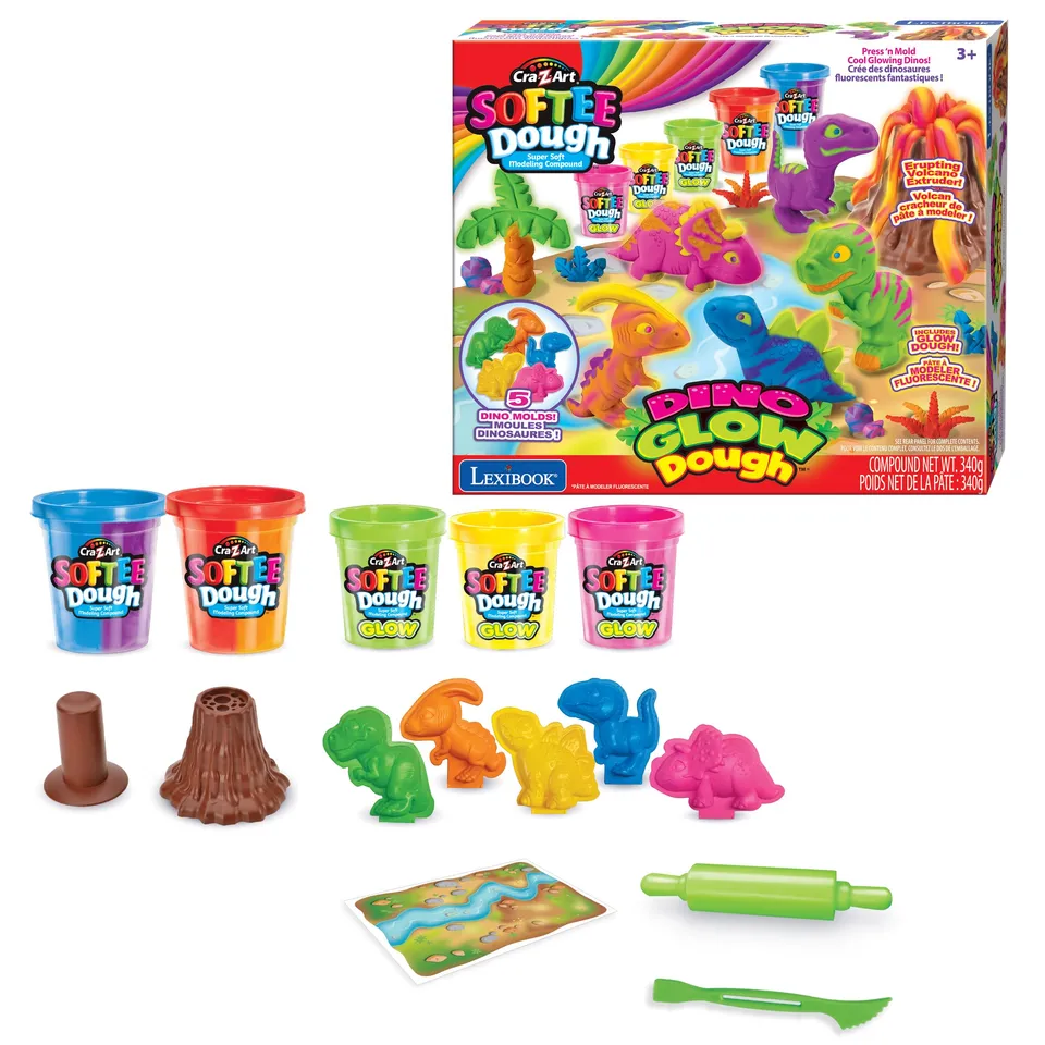 Lexibook CRDOUGH11 Dino pasta modellabile fluorescente