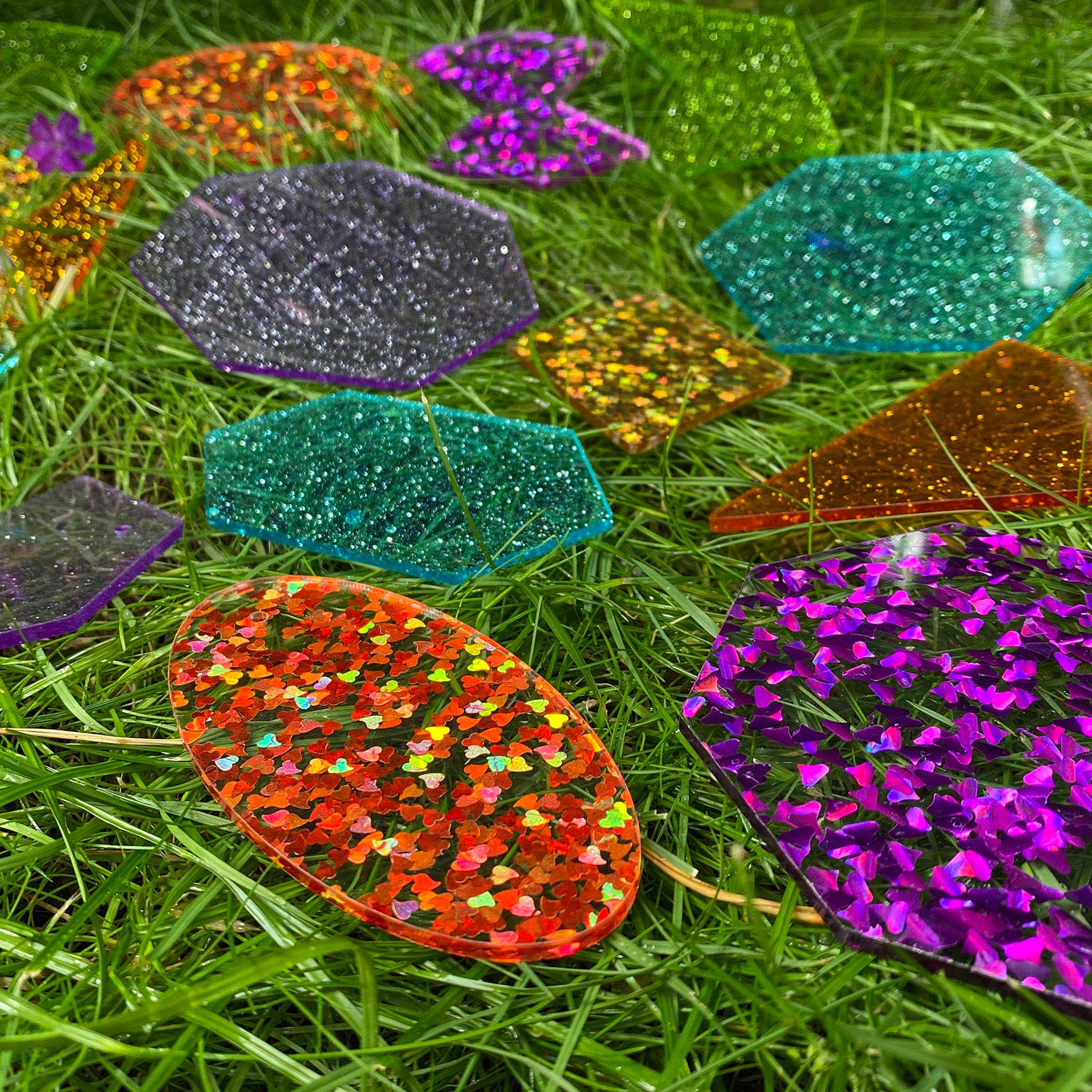Tickit Rainbow Glitter Shapes forme 21 pezzi glitter colori
