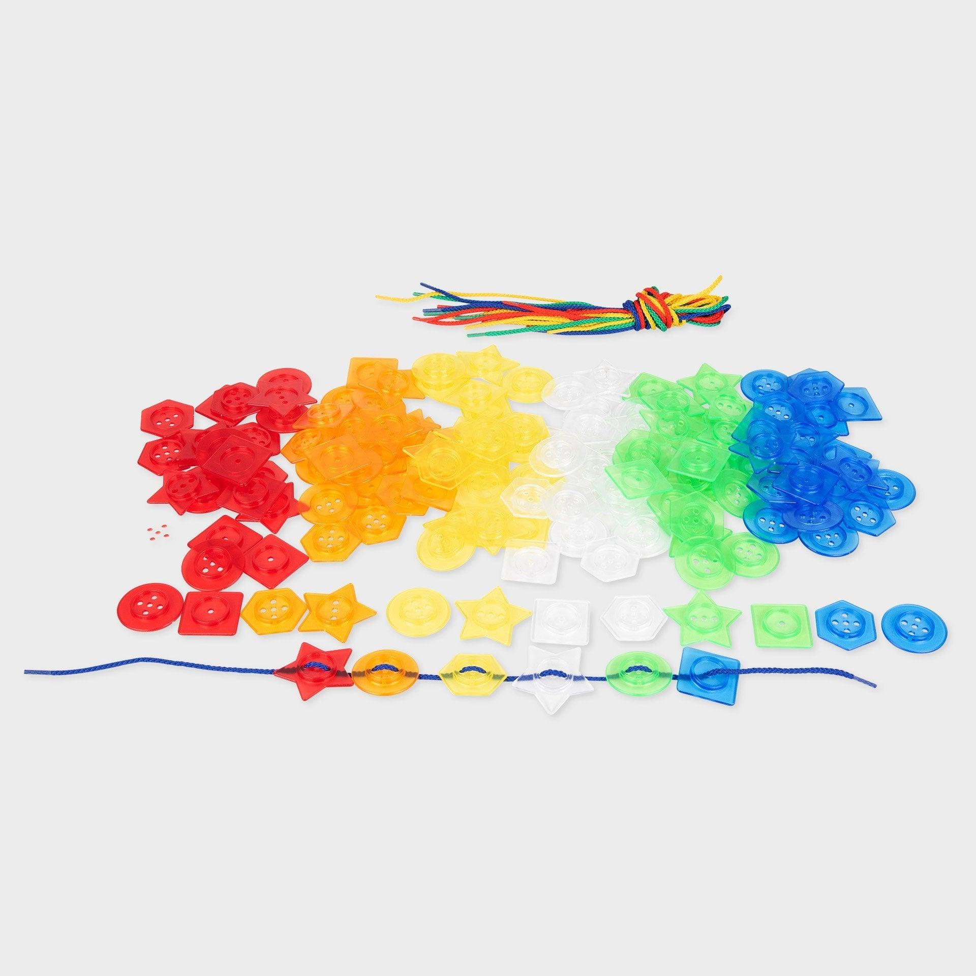 Tickit Stackable Translucent bottoni traslucidi 144 pezzi con lacci