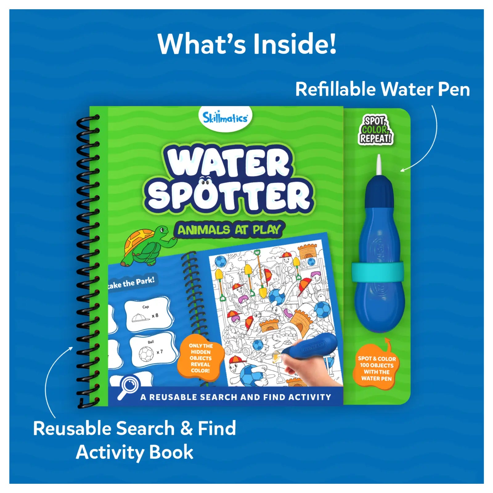 Skillmatics Water Spotter libro acqua animali 4-8 anni