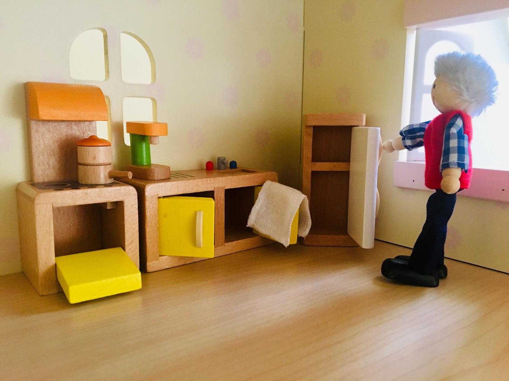 Hape Casa Bambole Cucina Mobili Legno con Accessori