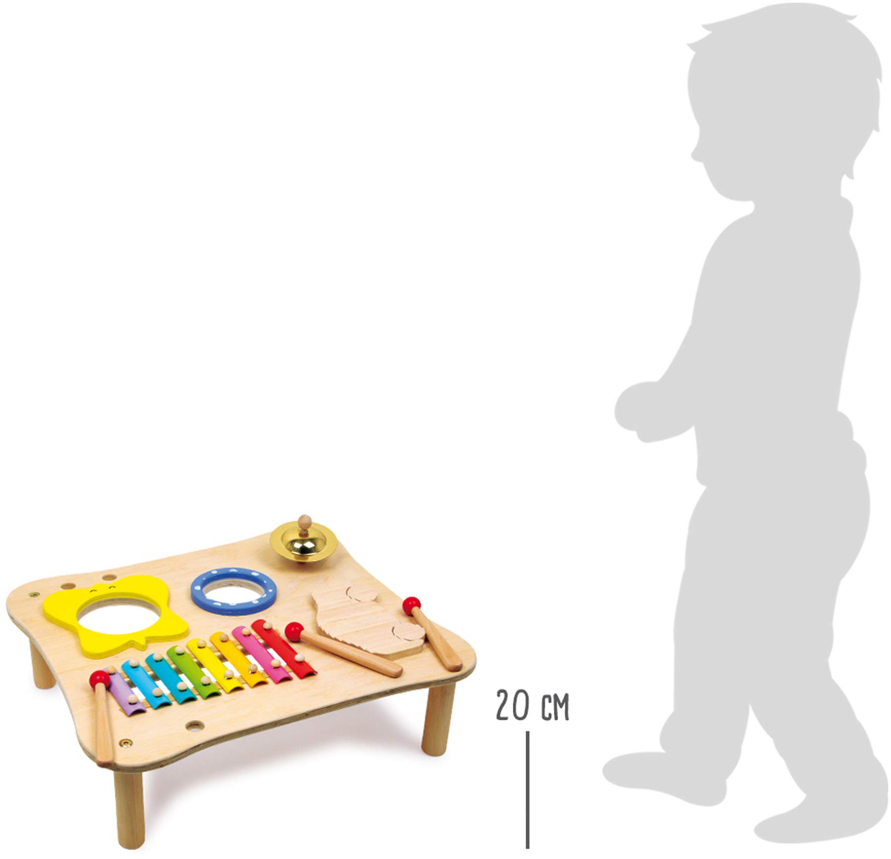 smallfoot 1166 Tavolo Musicale Legno con Xilofono da 3 Anni