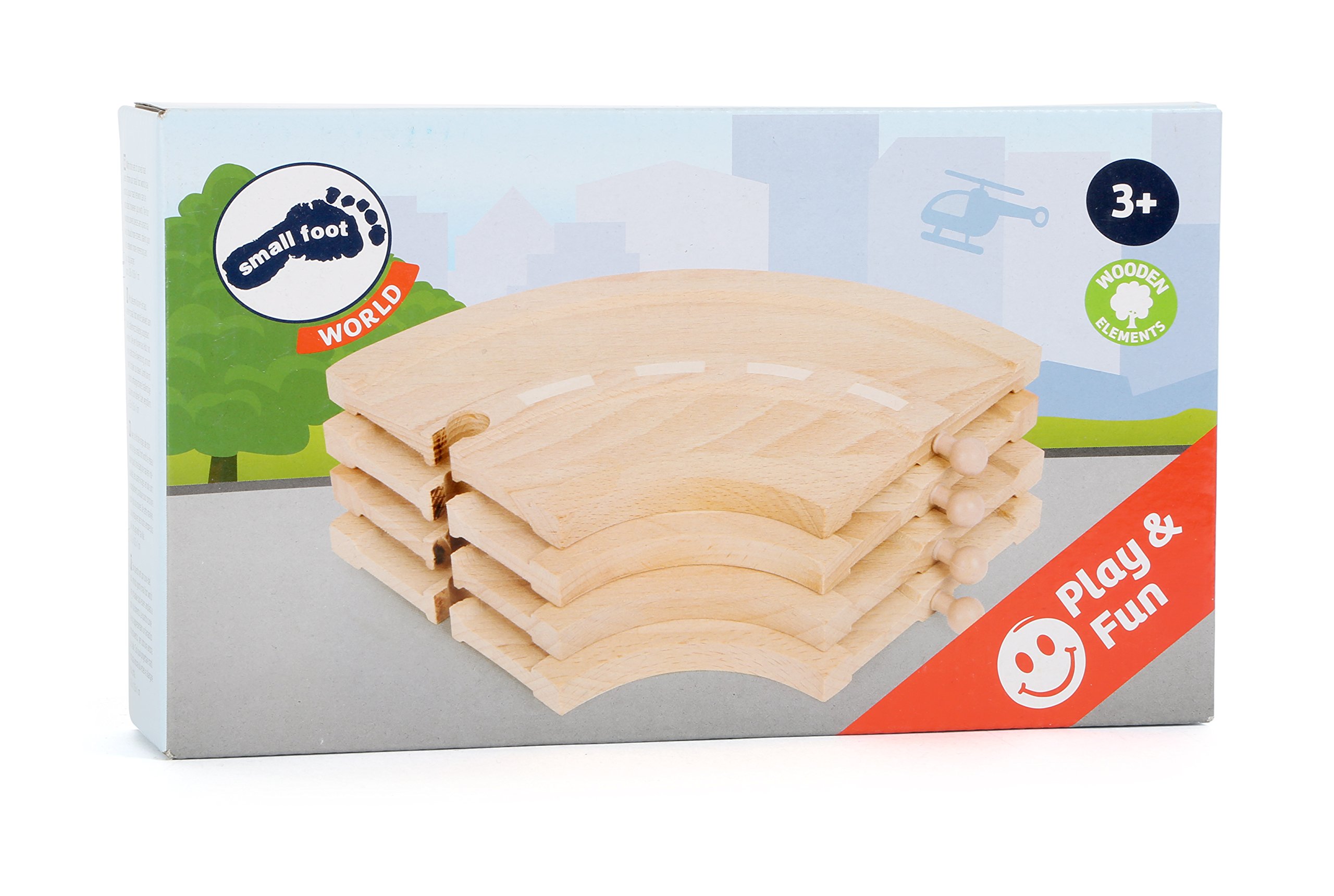 smallfoot 10808 set curve legno per pista 4 pezzi