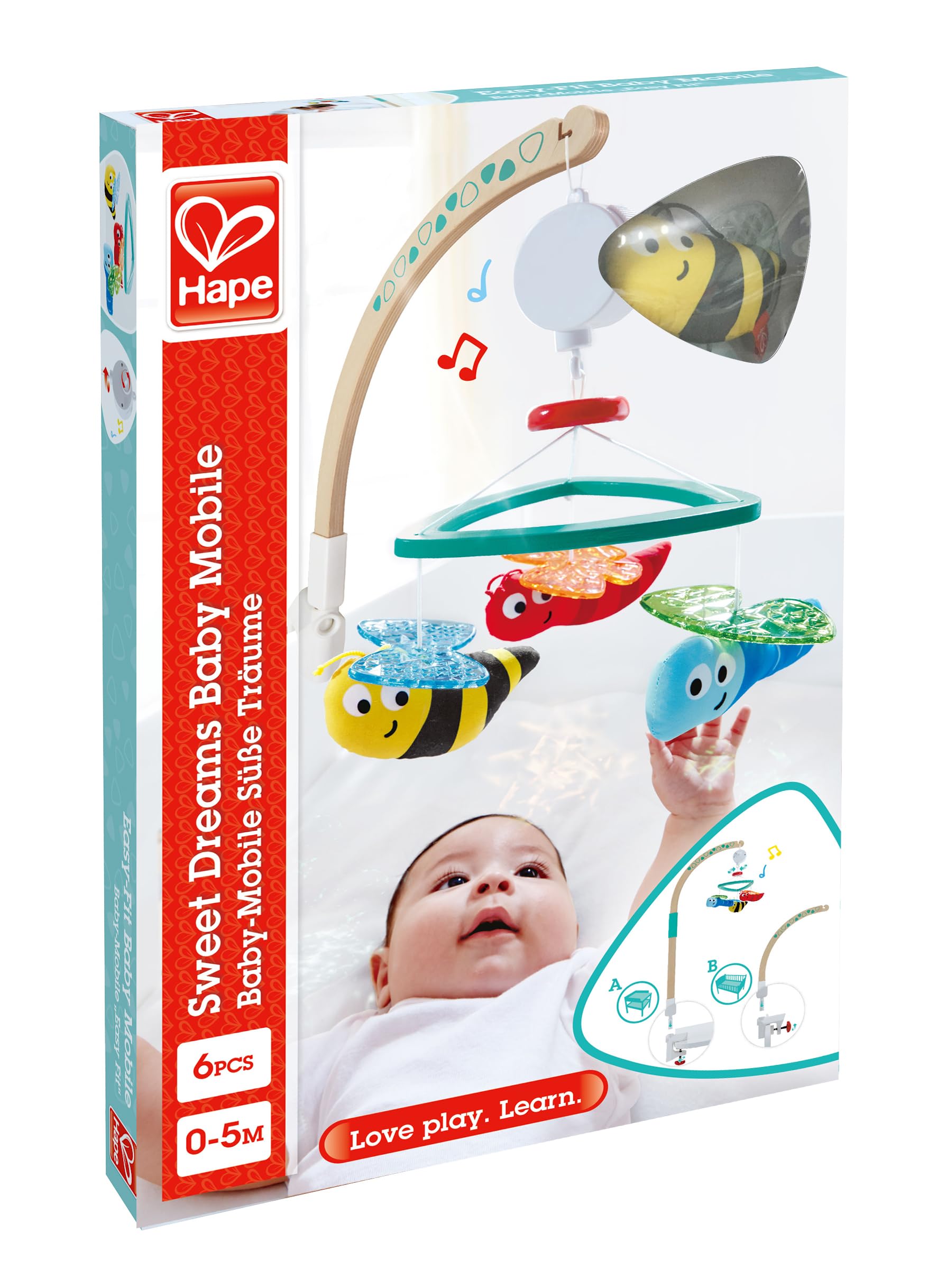 Hape E0044 Easy-Fit giostrina lettino in legno