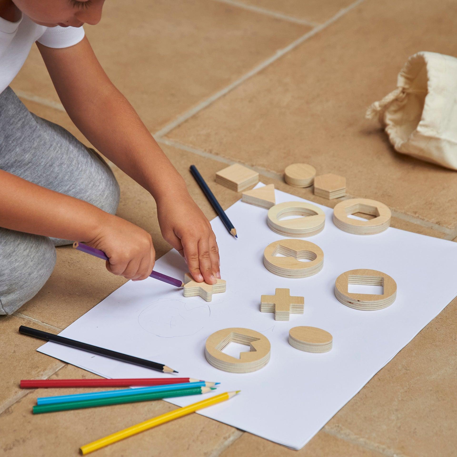 Tickit Inside Outside Wooden Shapes forme legno 28 pezzi