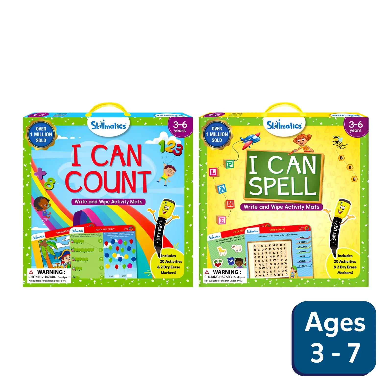 Skillmatics I Can Count I Can Spell kit schede cancellabili prescolare