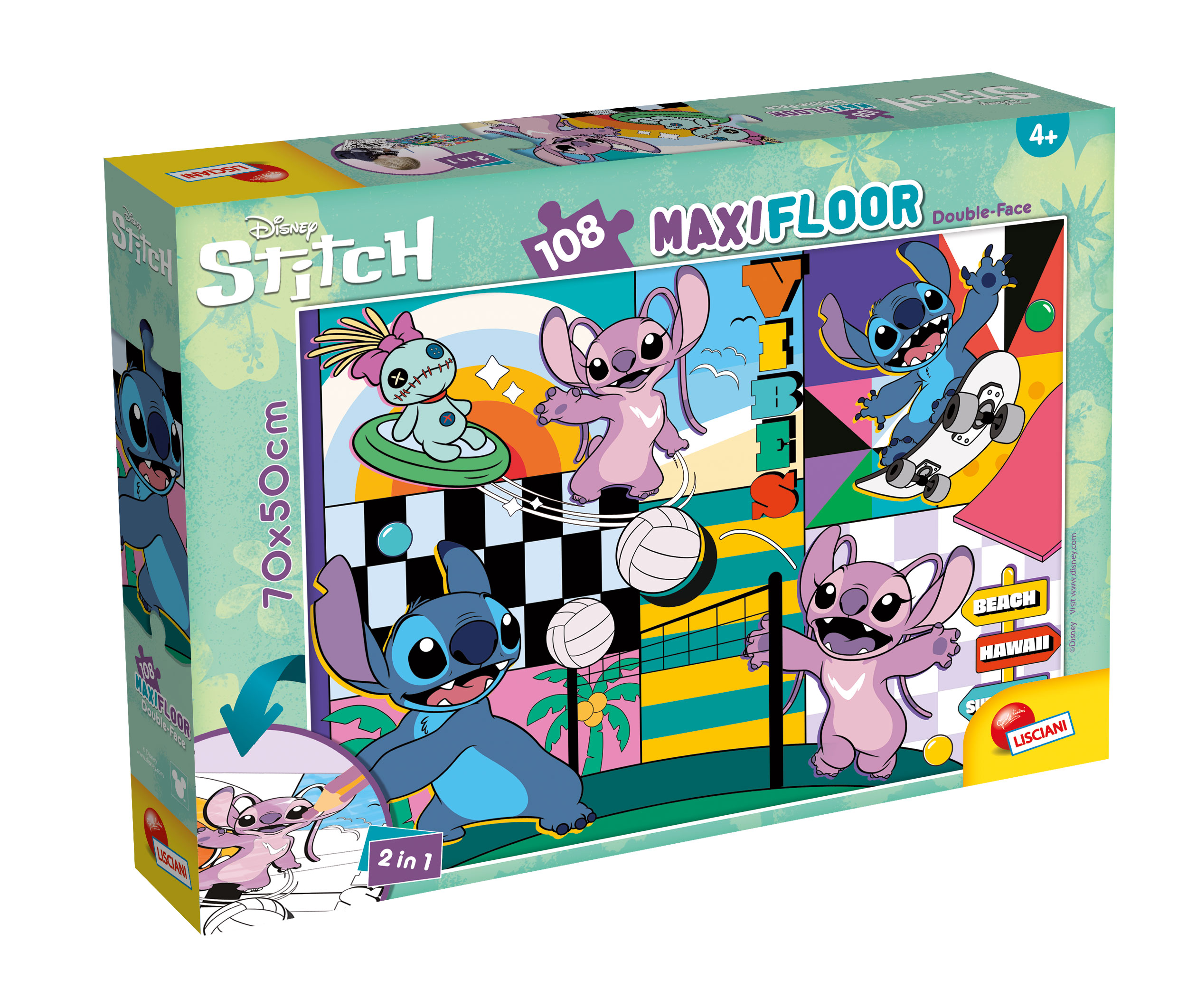 Lisciani Disney Maxifloor 108 puzzle bambini Lilo Stitch